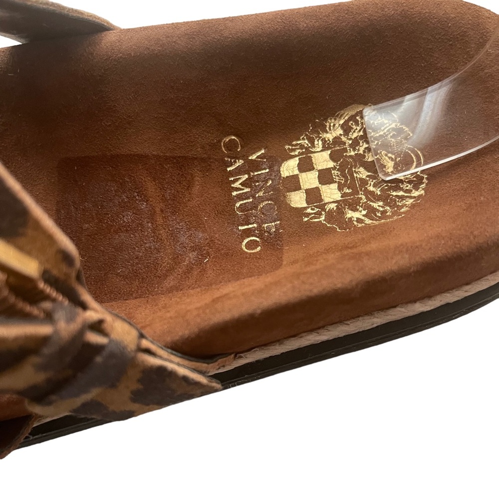 Vince Camuto Womens Ciandra Three Strap Slide Sandal Summer Natural Leopard 8M - Picture 6 of 9